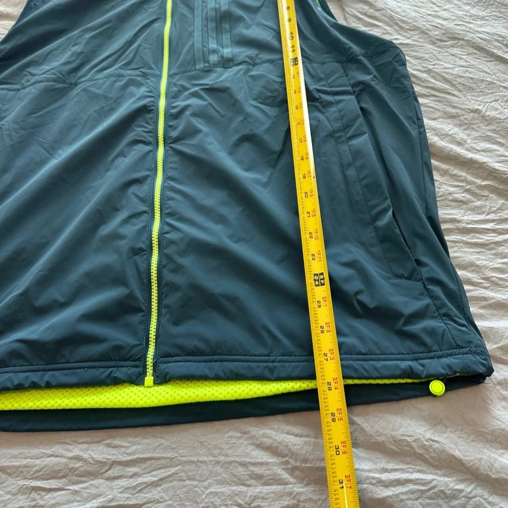 Adidas Ultimate365 Tour WIND.RDY Golf Vest Hooded Arctic Night Neon Green Men XL